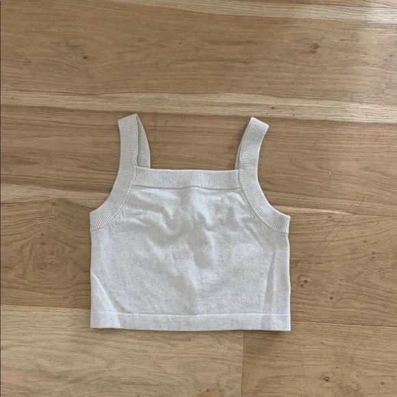 Madewell Cream Cashmere Sweater Crop Tank Top XS - Picture 7 of 7